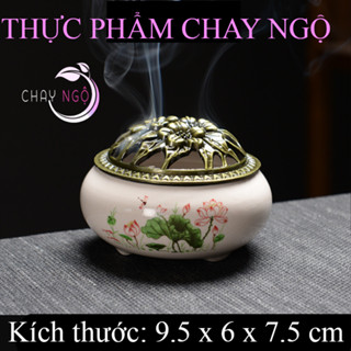 Lư Xông Trầm Hương Đỉnh đốt nhang bằng gốm sứ cao cấp - Lư 17