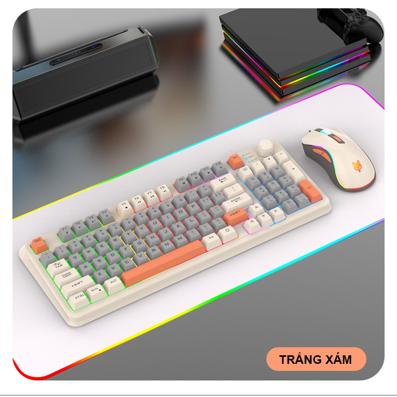 Bàn phím máy tính giả cơ gaming K82 XUNFOX led light 7 màu cực đẹp bàn phím gaming giả cơ K82 | BigBuy360 - bigbuy360.vn