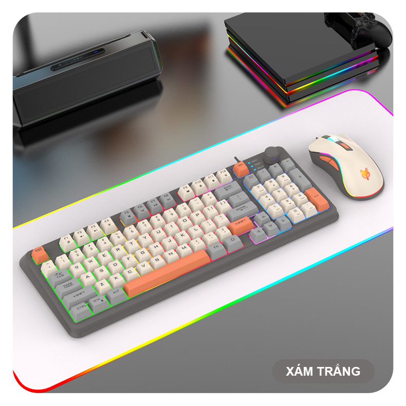 Bàn phím máy tính giả cơ gaming K82 XUNFOX led light 7 màu cực đẹp bàn phím gaming giả cơ K82 | BigBuy360 - bigbuy360.vn