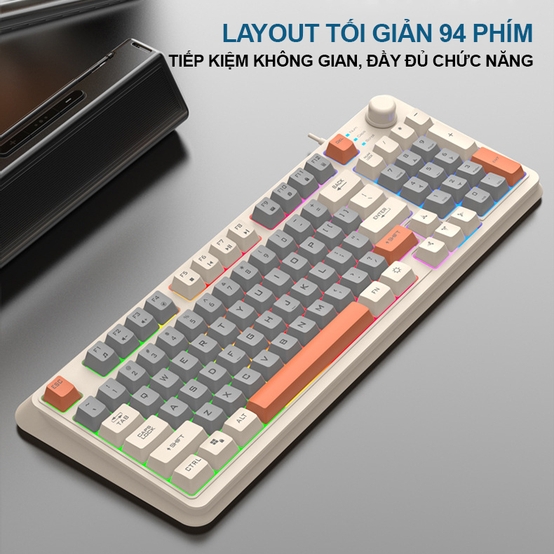 Bàn phím máy tính giả cơ gaming K82 XUNFOX led light 7 màu cực đẹp bàn phím gaming giả cơ K82 | BigBuy360 - bigbuy360.vn