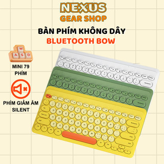 Bàn phím không dây BOW nhiều màu siêu xinh kết nối chuẩn 2.4ghz tương thích máy tính, laptop