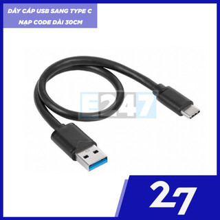 Dây cáp usb sang type c nạp code dài 30cm