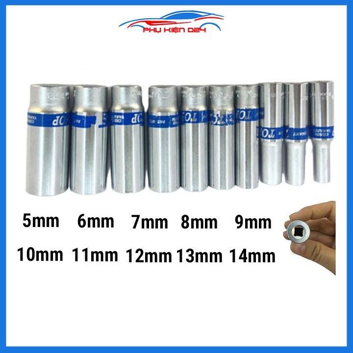 Đầu khẩu 1/ 4 TOP vặn Bulông Ecu cỡ nhỏ kích thước 5-14mm