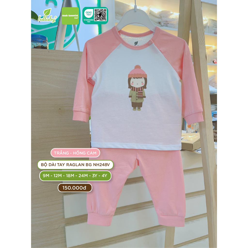 Bộ quần áo raglan dài tay cho bé lullaby