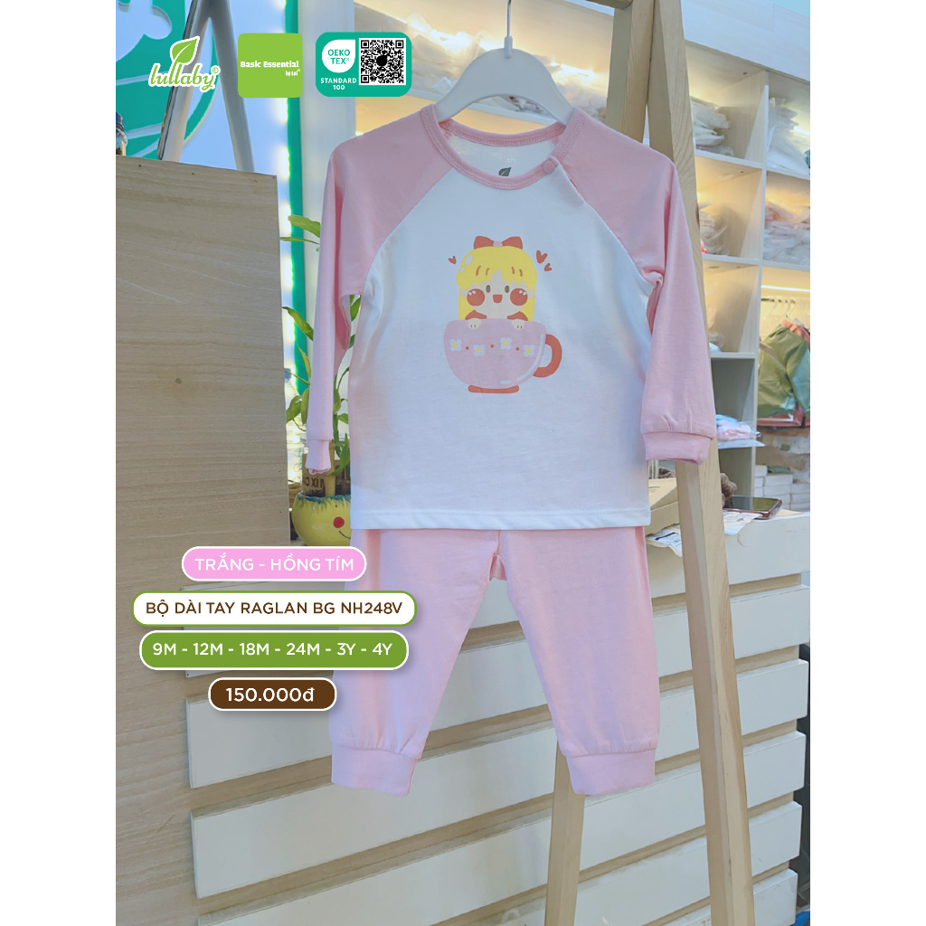 Bộ quần áo raglan dài tay cho bé lullaby