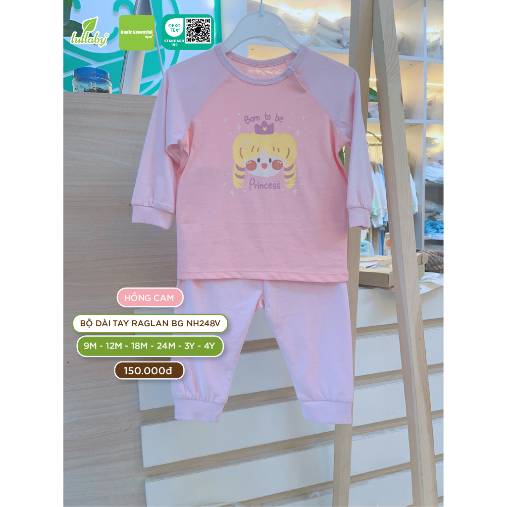 Bộ quần áo raglan dài tay cho bé lullaby