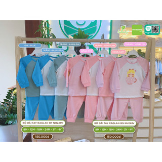 Bộ quần áo raglan dài tay cho bé lullaby