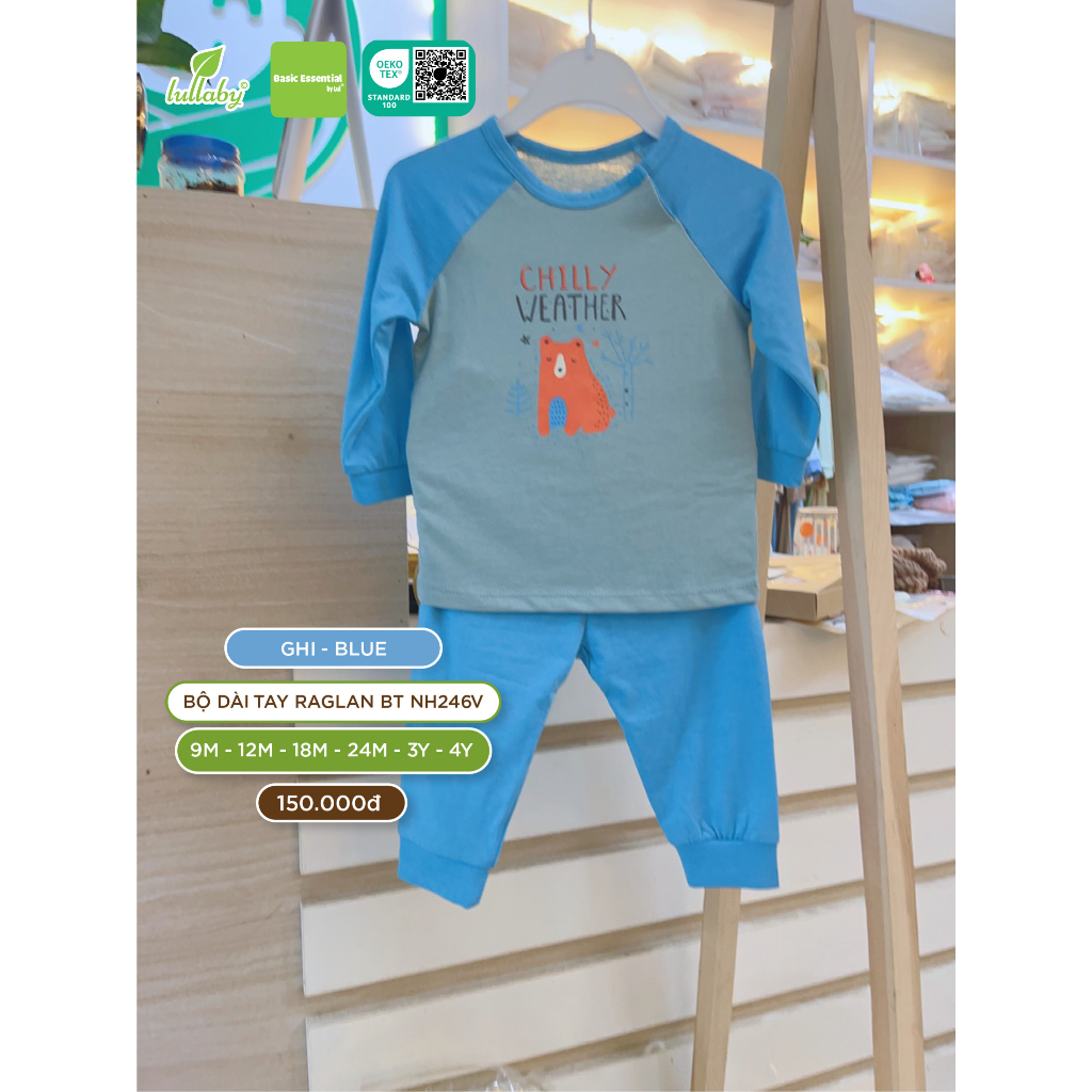 Bộ quần áo raglan dài tay cho bé lullaby