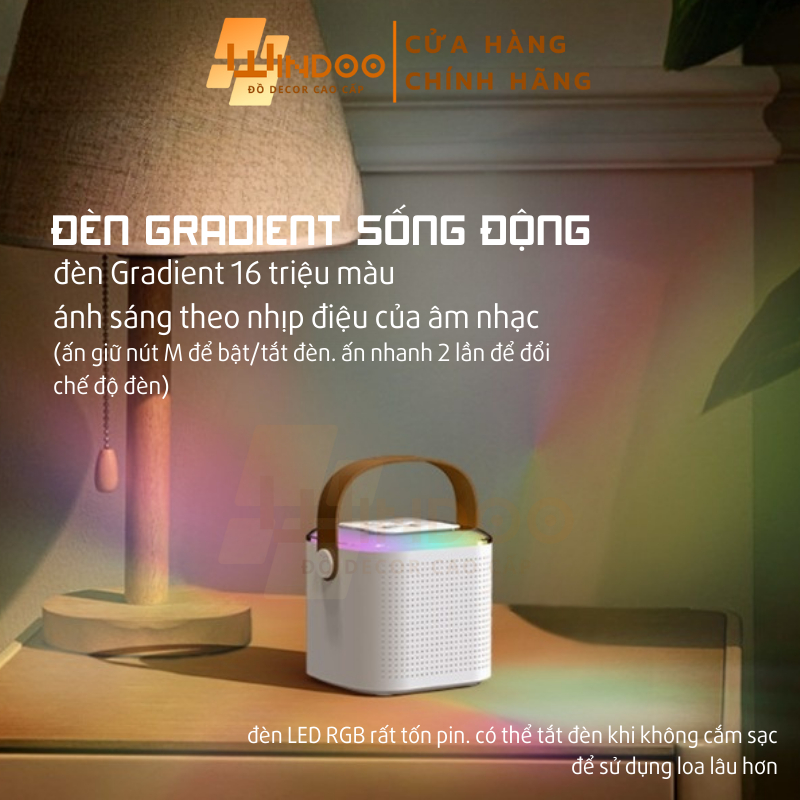 Loa bluetooth karaoke âm thanh chất lượng cao bass mạnh pin khoẻ tặng kèm mic hát