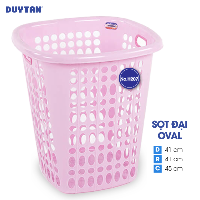 Sọt oval đại nhựa DUY TÂN (41 x 41 x 45 cm) - 22070 - Giao màu ngẫu nhiên