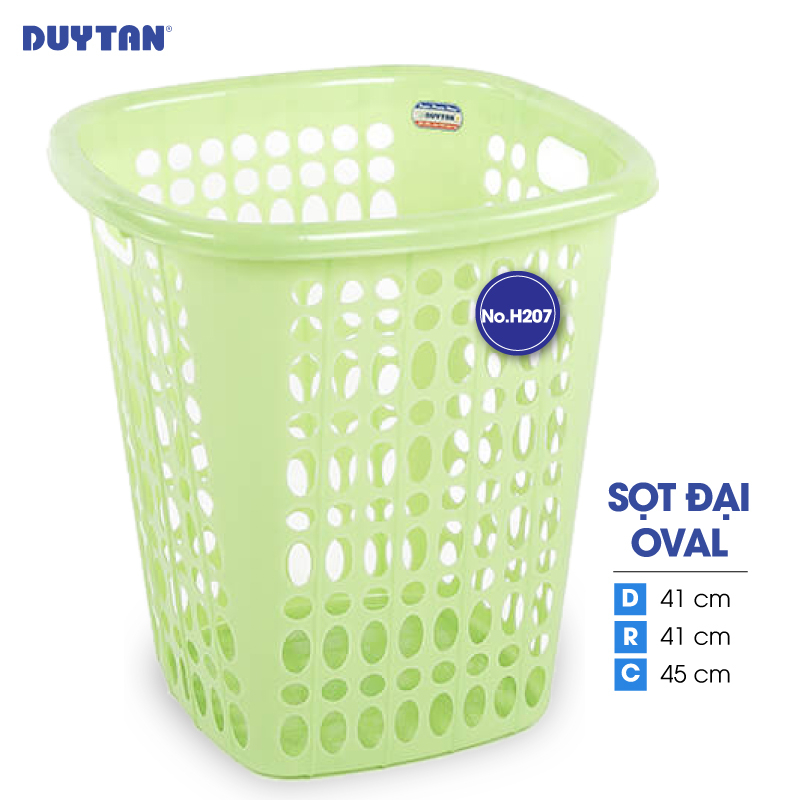 Sọt oval đại nhựa DUY TÂN (41 x 41 x 45 cm) - 22070 - Giao màu ngẫu nhiên