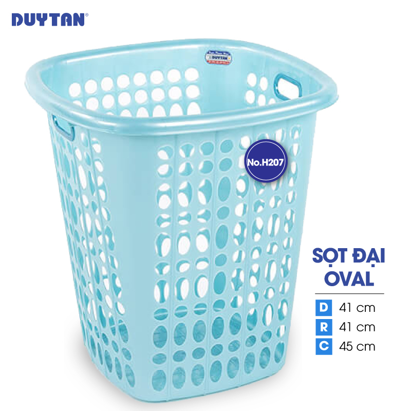 Sọt oval đại nhựa DUY TÂN (41 x 41 x 45 cm) - 22070 - Giao màu ngẫu nhiên