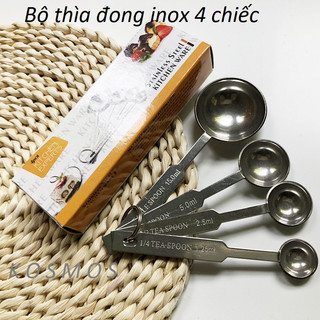 Bộ thìa đong bột inox 4 cái (hàng đẹp)