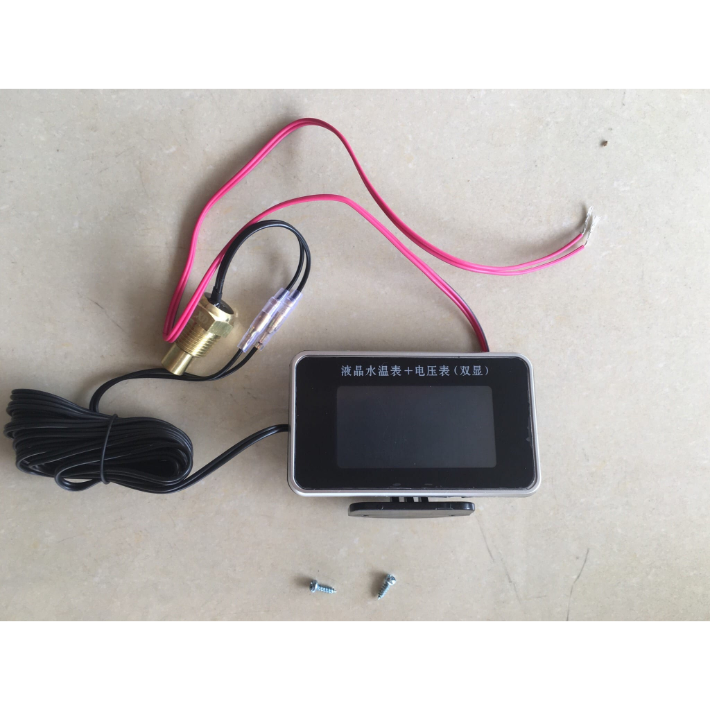 Đồng Hồ Đo điện áp Và Nhiệt Độ nước 9v-30v Dành Cho Xe Hơi, Xe Tải ren 17