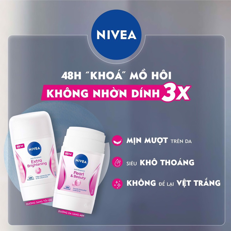 Lăn Khử Mùi NIVEA- Dưỡng trắng mịn, giảm thâm hiệu quả✅