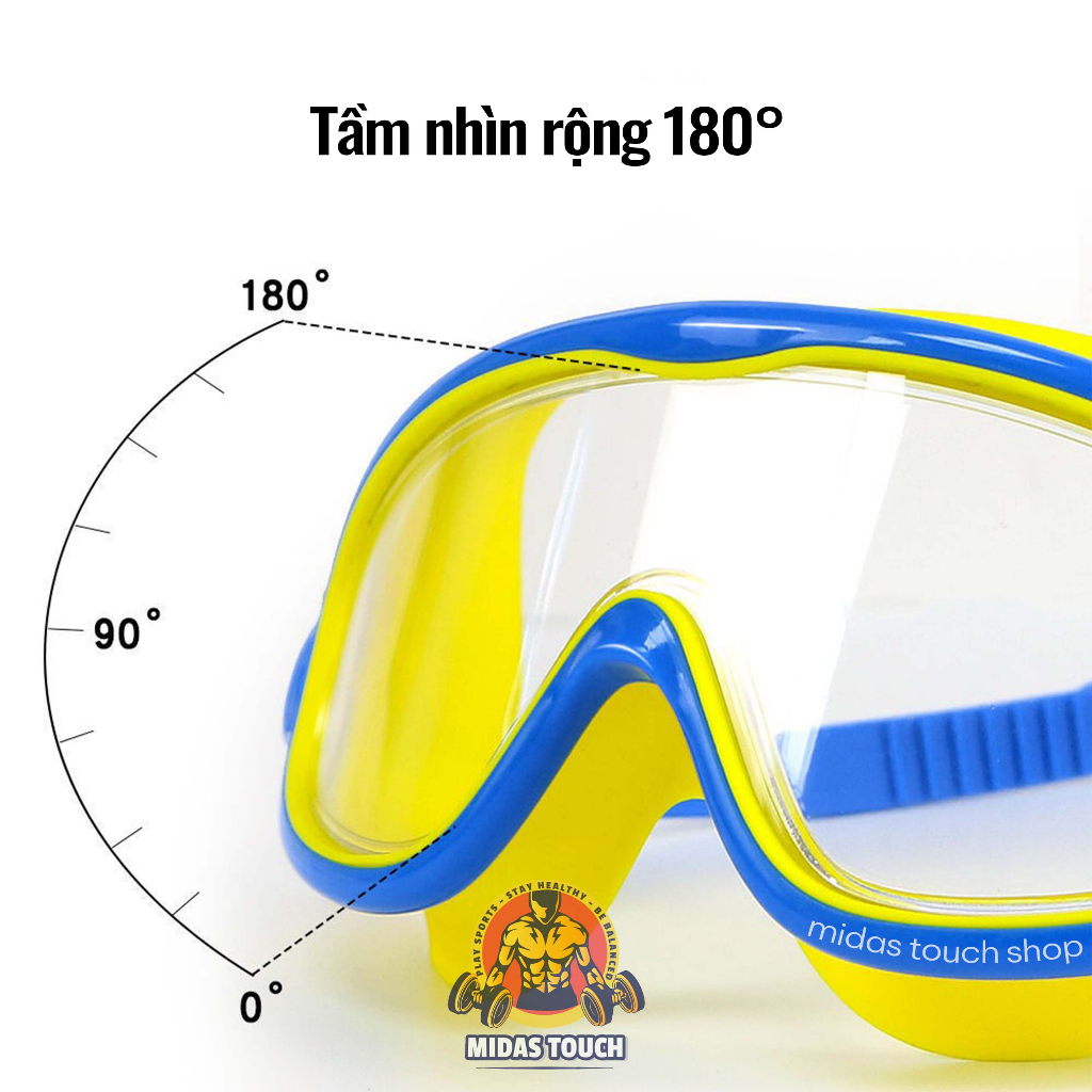 Kính Bơi Trẻ Em SPORT Kèm Bịt Tai - Chống Tia UV Chống Mờ Gọng Silicone Êm Ái Phù Hợp Trẻ Dưới 35kg