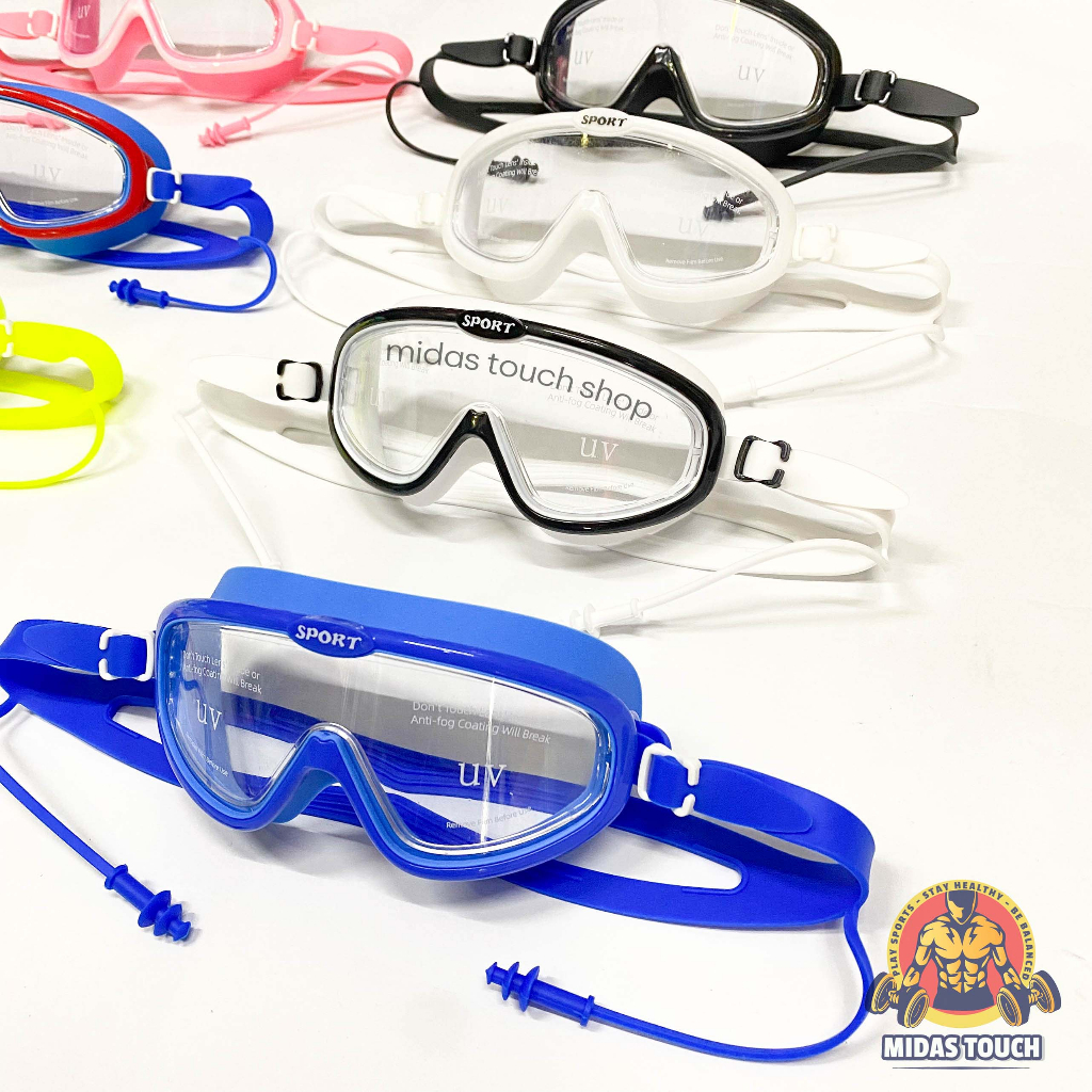 Kính Bơi Trẻ Em SPORT Kèm Bịt Tai - Chống Tia UV Chống Mờ Gọng Silicone Êm Ái Phù Hợp Trẻ Dưới 35kg