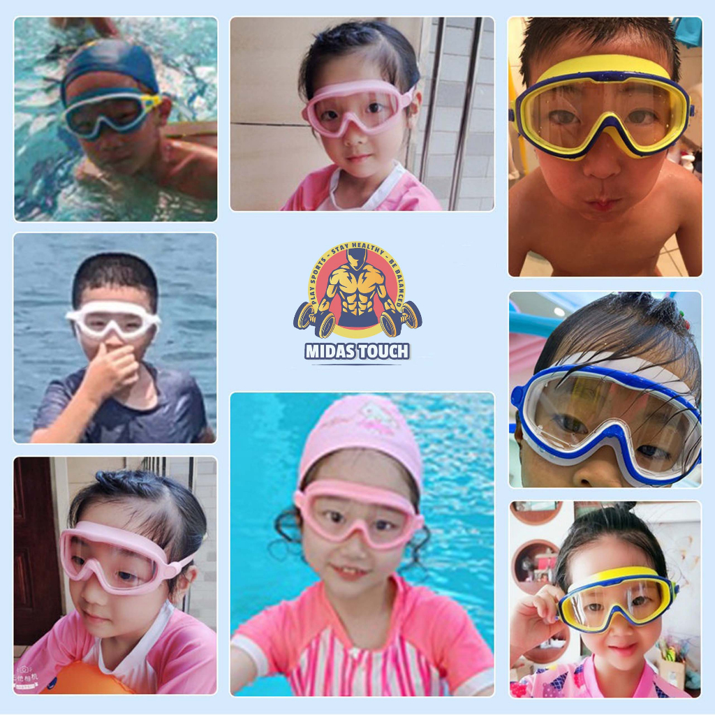 Kính Bơi Trẻ Em SPORT Kèm Bịt Tai - Chống Tia UV Chống Mờ Gọng Silicone Êm Ái Phù Hợp Trẻ Dưới 35kg