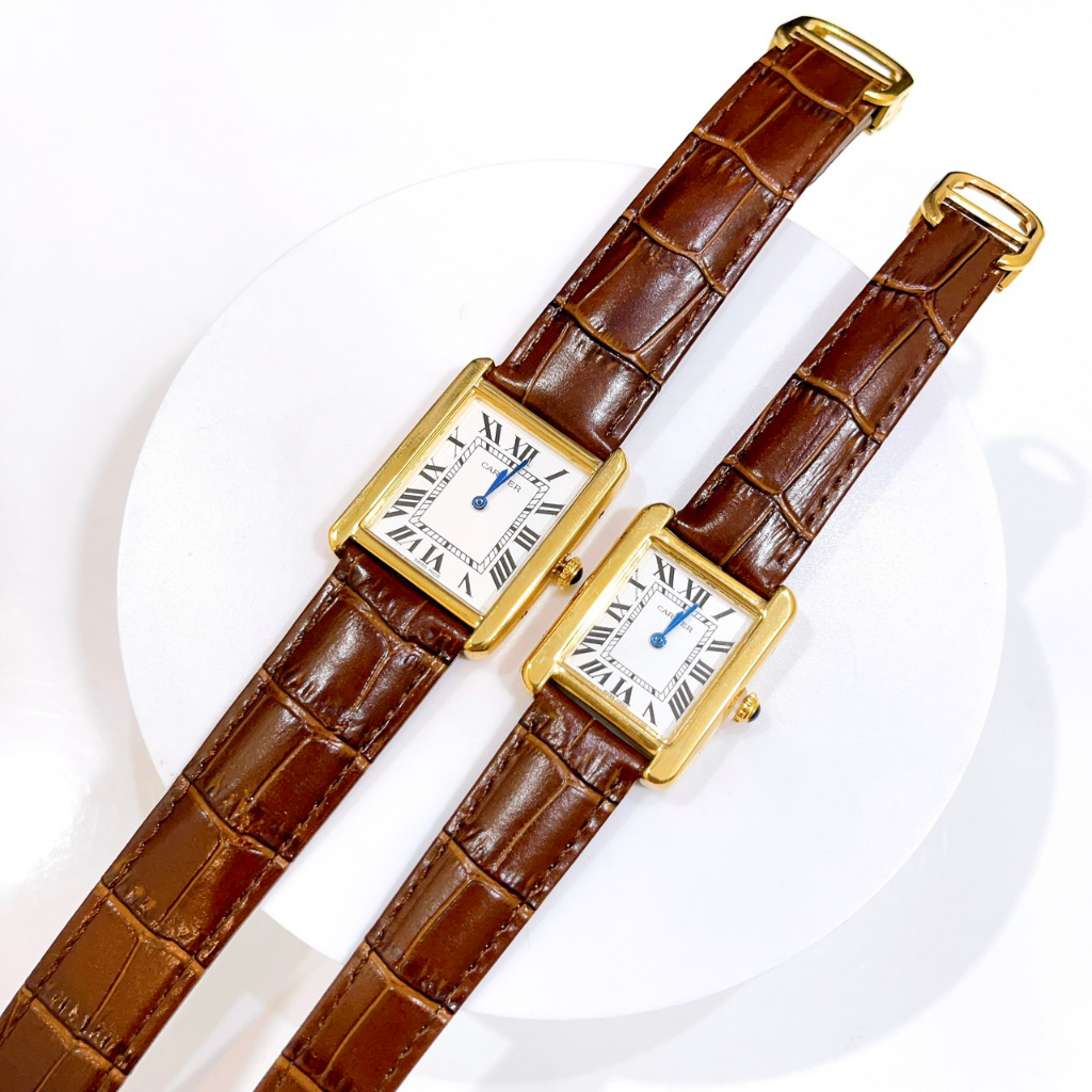 Đồng hồ Nam và Nữ CT - Size 22.26mm Dây Da Cao Cấp, Kính Cường Lực, Hai Kim Phút,Giờ Bảo Hành 3 Tháng