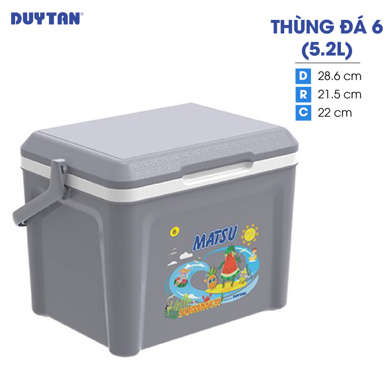 Thùng đá nhựa DUY TÂN Matsu 6 lít (28.6 x 21.5 x 22 cm) - 17540 - Giao màu ngẫu nhiên