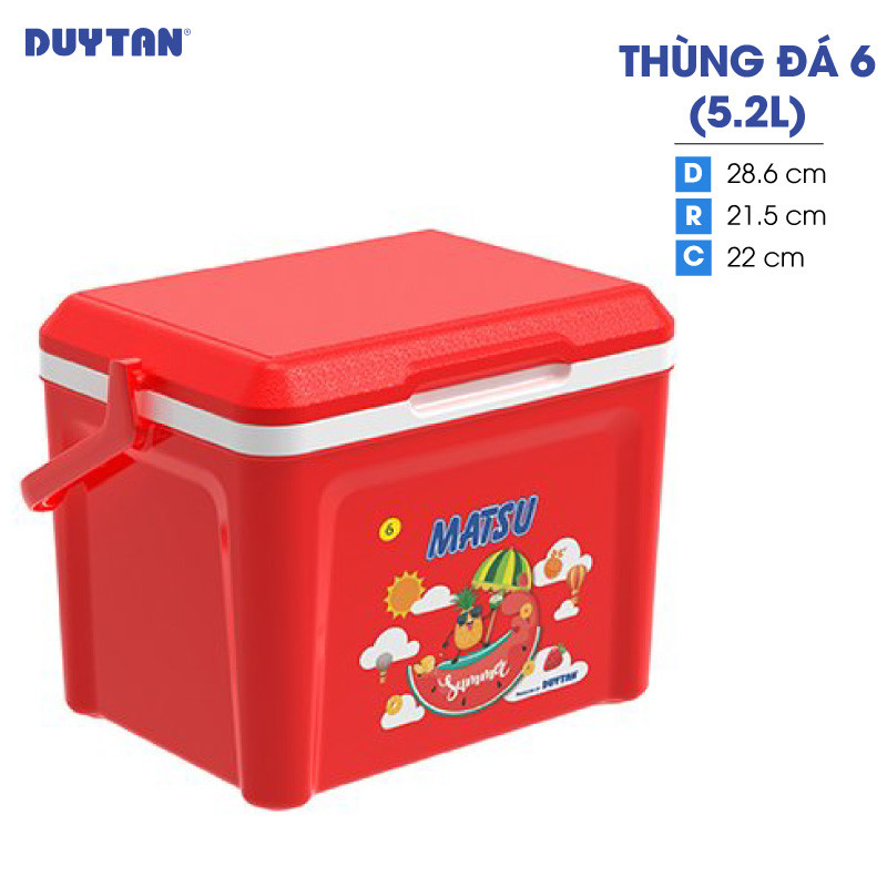 Thùng đá nhựa DUY TÂN Matsu 6 lít (28.6 x 21.5 x 22 cm) - 17540 - Giao màu ngẫu nhiên