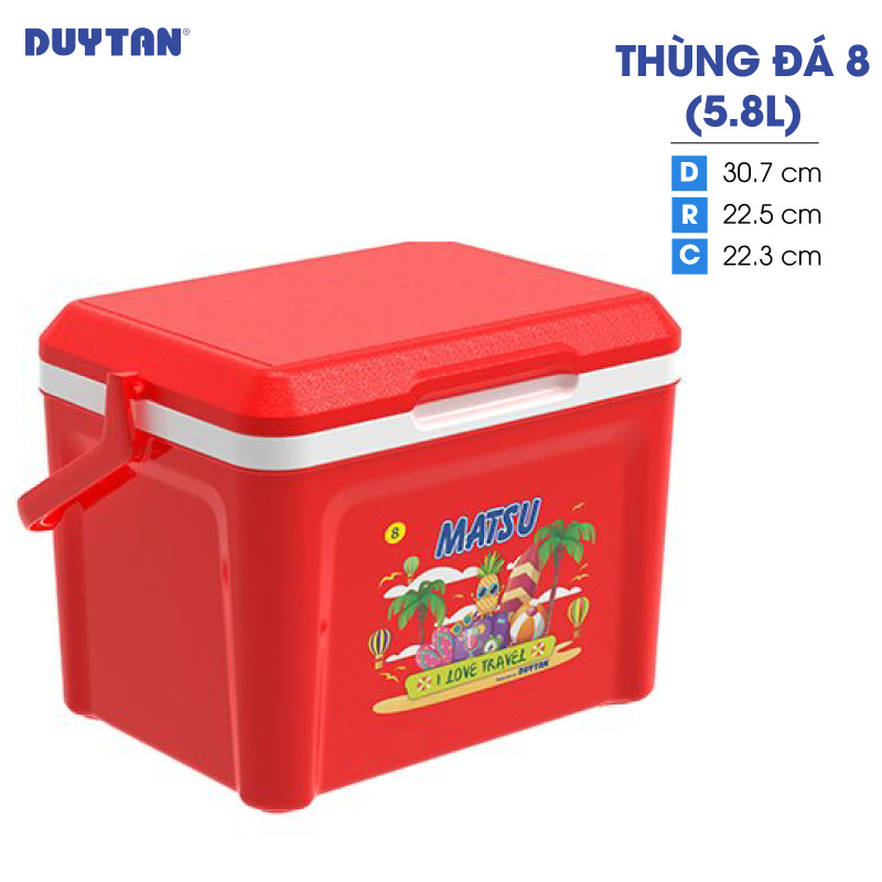 Thùng đá nhựa DUY TÂN Matsu 8 lít (30.7 x 22.5 x 22.3 cm) - 17557 - Giao màu ngẫu nhiên