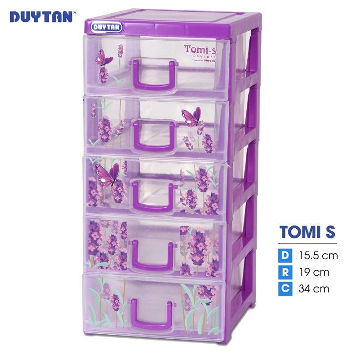 Tủ nhựa DUY TÂN Tomi S 5 ngăn (15.5 x 19 x 34 cm) - 09002 - Giao màu ngẫu nhiên