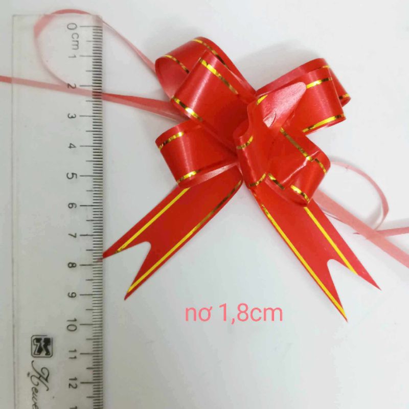 Set 10 nơ rút đỏ bản 5cm, 3cm,1.8cm