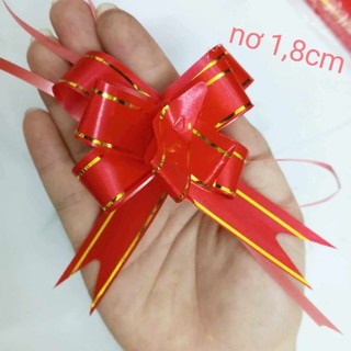 Set 10 nơ rút đỏ bản 1,8cm