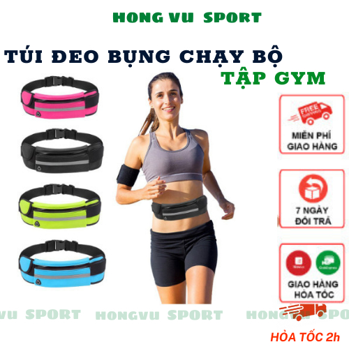 Túi Đeo Hông Đeo Bụng Chạy Bộ Có Lỗ Luồn Tai Nghe Và Kèm Cài Chai Nước Hv321