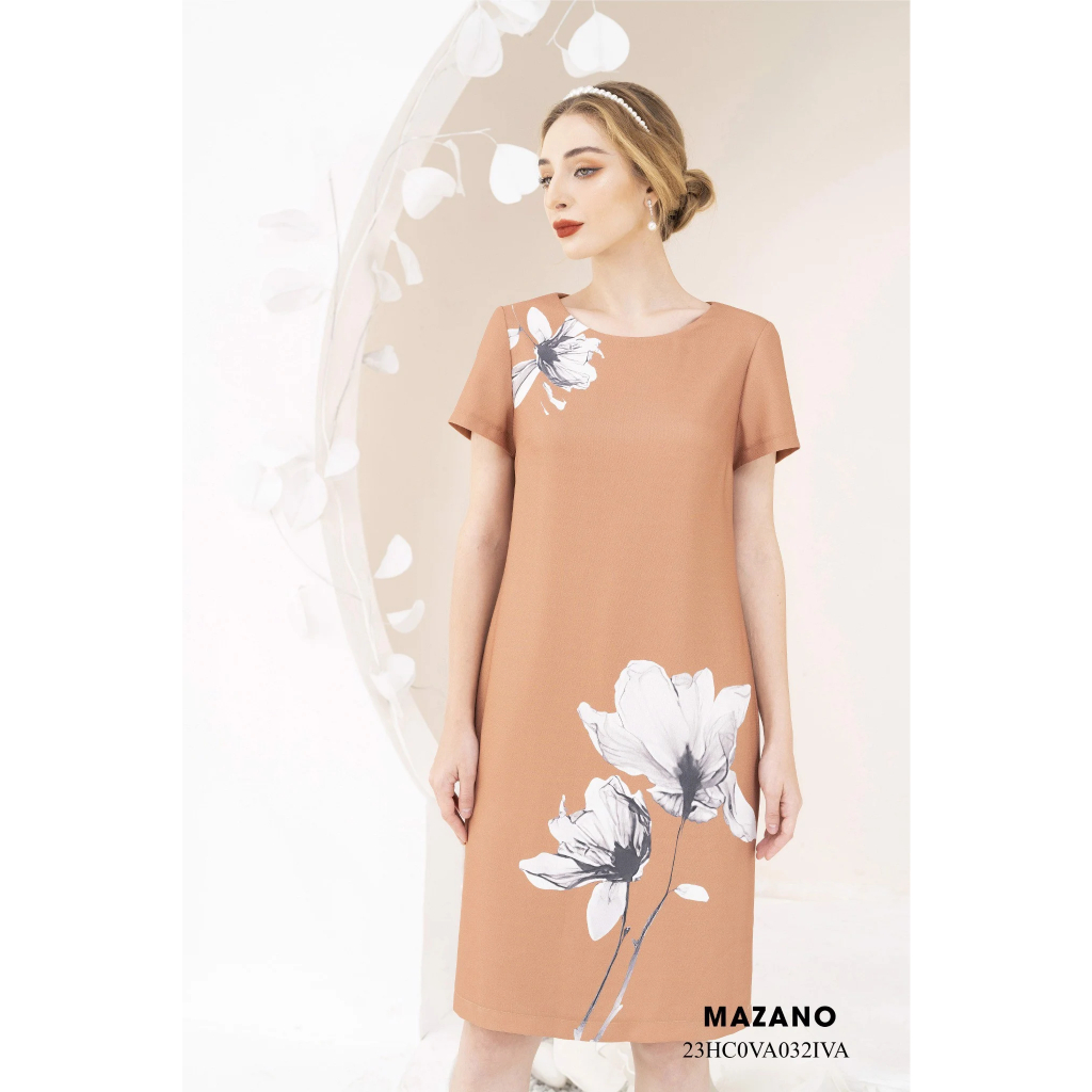 ĐẦM SUÔNG IN HOA NGỌC LAN CÁCH ĐIỆU 23HC0VA032IVA