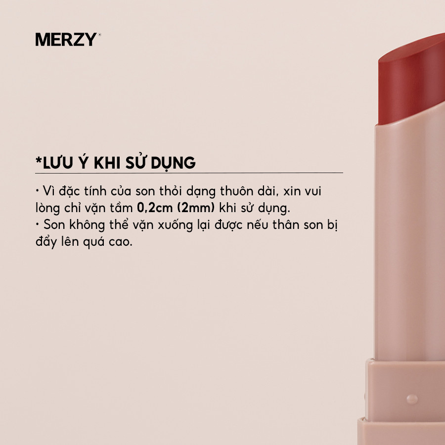 Son thỏi lì, mịn nhẹ, hiệu ứng sương mờ Merzy Academia Cotton Lipstick 1.8g