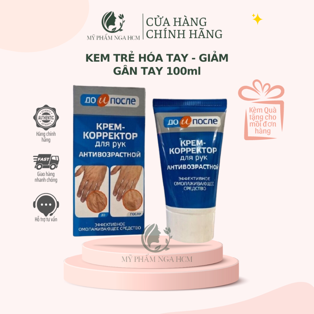 Kem giảm gân tay nếp nhăn chống lão hoá da tay Kpem Nga - Kem trẻ hoá tay Anti-aging hand corrector cream ml