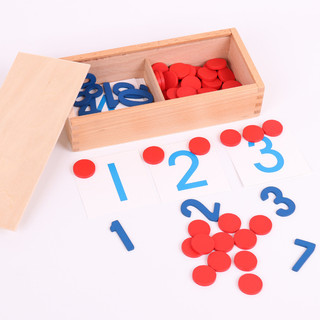 Bộ số kèm chấm tròn dot tập đếm - Giáo cụ Montessori