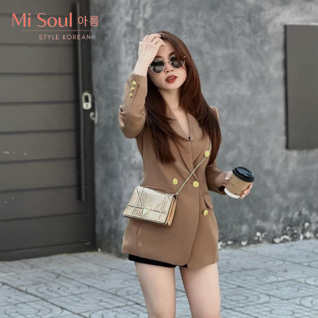 Áo Vest Nữ Chất Chéo Ý Cao Cấp Đệm Vai BigSize MiSoul, Áo Blazer Nữ Khoác Ngoài 2 Lớp Dài Tay BigSize MiSoul 216 | BigBuy360 - bigbuy360.vn