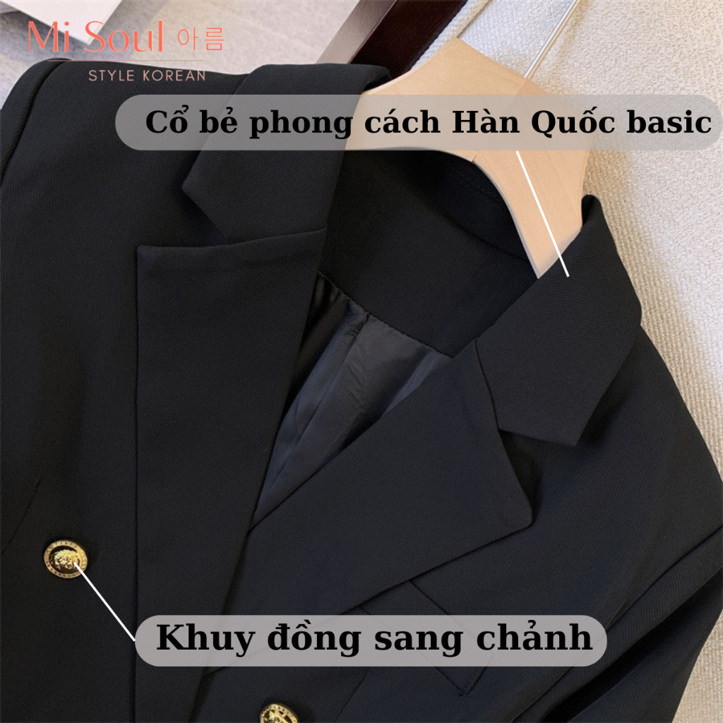 Áo Vest Nữ Chất Chéo Ý Cao Cấp Đệm Vai BigSize MiSoul, Áo Blazer Nữ Khoác Ngoài 2 Lớp Dài Tay BigSize MiSoul 216 | BigBuy360 - bigbuy360.vn