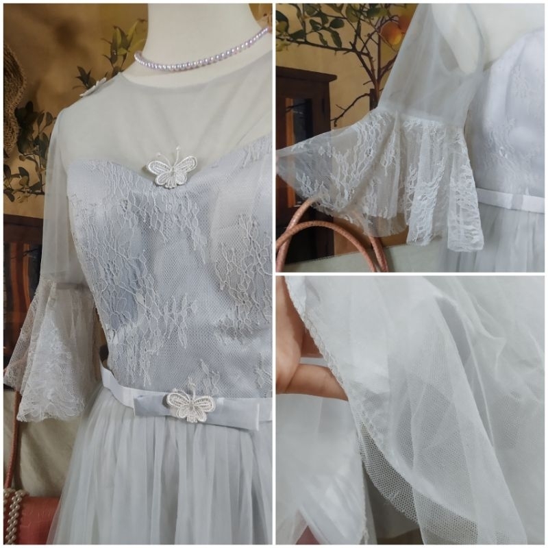 |2hand| Đầm xoè cúp ngực phối ren hoa phong cách công chúa