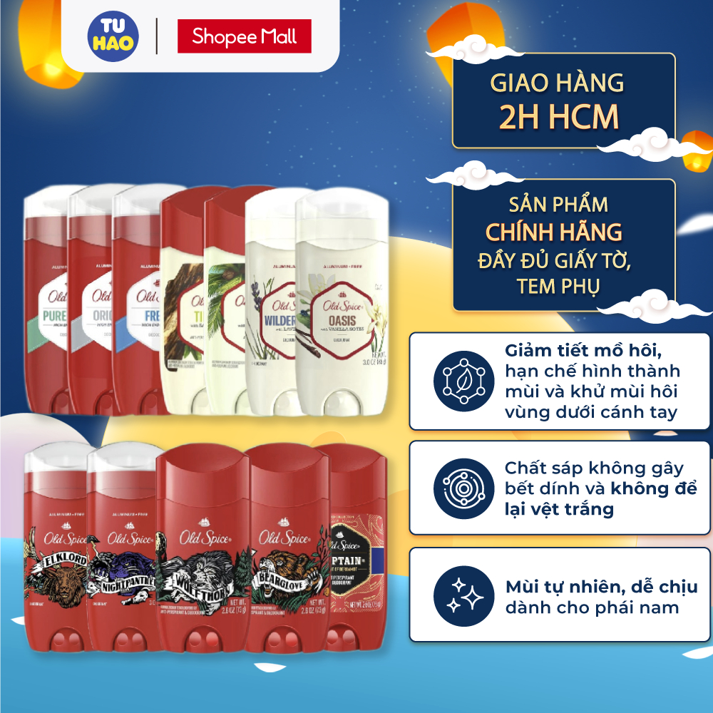 Sáp Khử Mùi & Ngăn tiết Mồ hôi Old Spice 73g - Từ Hảo
