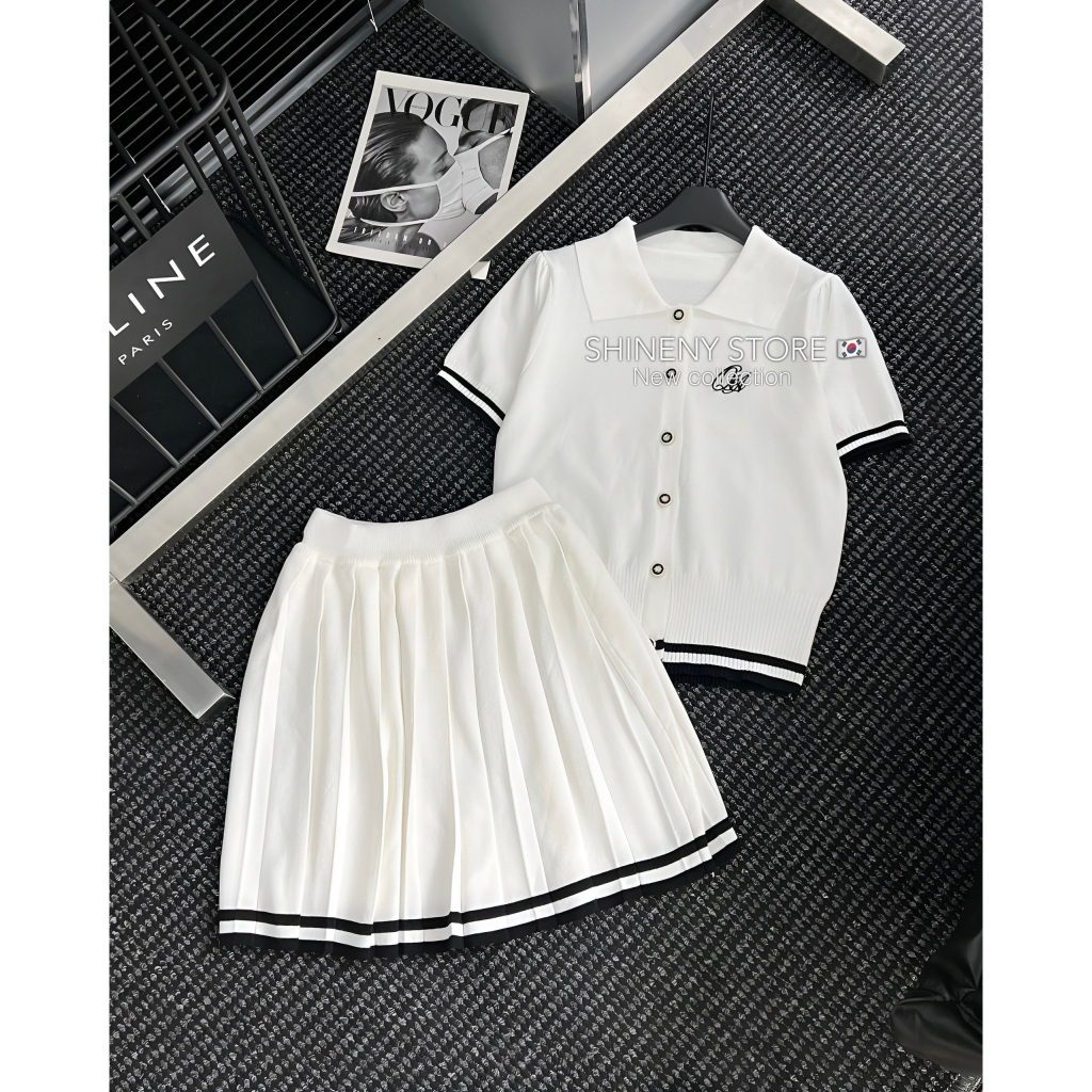 Set len polo chân váy tennis hàng QCL1