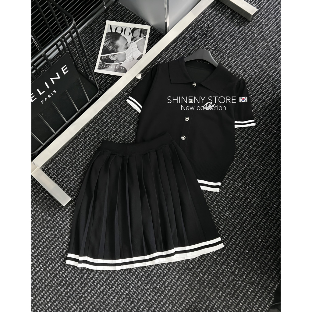 Set len polo chân váy tennis hàng QCL1