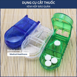 Dụng cụ cắt thuoc viên nhựa kèm hộp bảo quản tiện lợi
