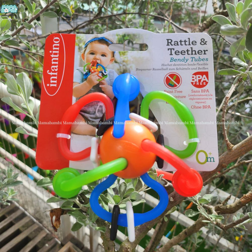 Gặm nướu sắc màu Infantino Rattle & Teether Bendy Tubes - Sản Phẩm Chính Hãng từ Mỹ