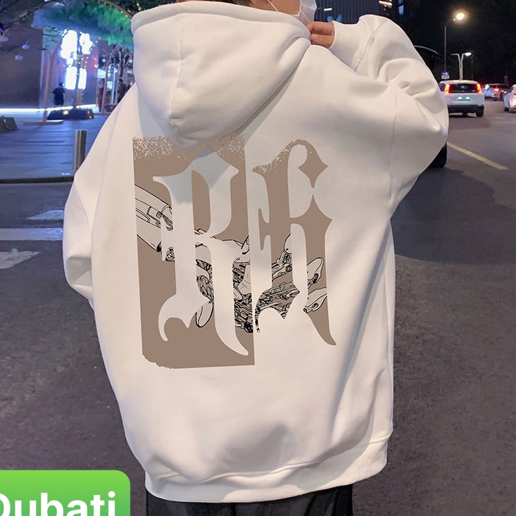 ÁO KHOÁC HOODIE NAM NỮ UNISEX CHẤT NỈ DÀY MỊN CHỮ R FROM RỘNG PHONG CACH CAO CẤP MỚI- DUBATI FASHION