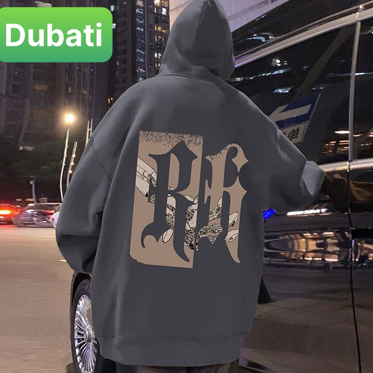 ÁO KHOÁC HOODIE NAM NỮ UNISEX CHẤT NỈ DÀY MỊN CHỮ R FROM RỘNG PHONG CACH CAO CẤP MỚI- DUBATI FASHION