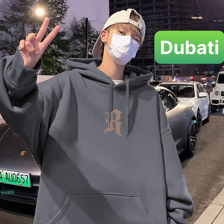 ÁO KHOÁC HOODIE NAM NỮ UNISEX CHẤT NỈ DÀY MỊN CHỮ R FROM RỘNG PHONG CACH CAO CẤP MỚI- DUBATI FASHION