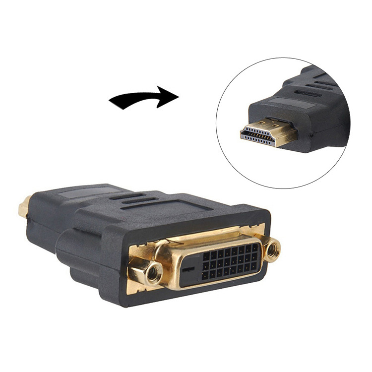 Đầu chuyển đổi HDMI đầu đực sang DVI 24+1 đầu cái - HDMI male to DVI 24+1 female (chạy được 2 chiều )