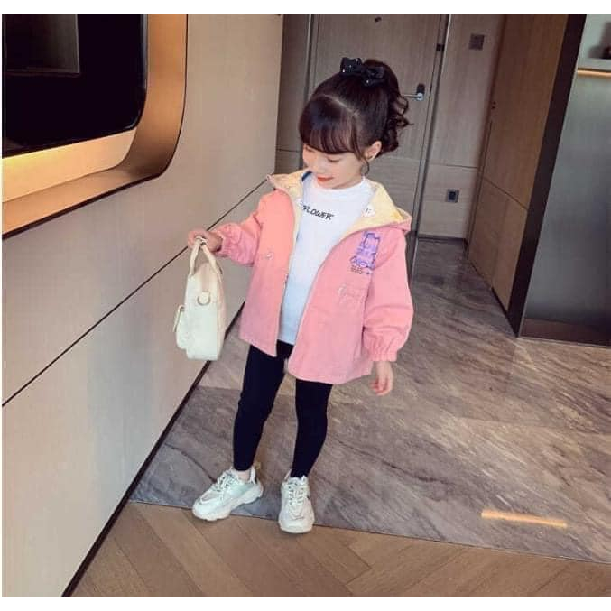 Áo khoác 2 mặt bé gái họa tiết nhẹ nhàng chống nắng chống gió nhẹ lại bắt trend hot 2023