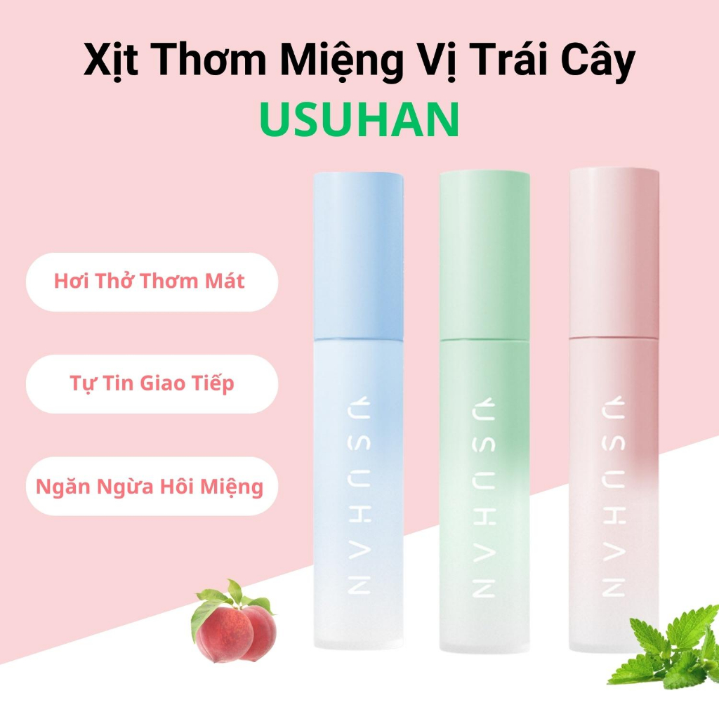 Xịt Thơm Miệng Hương Trái Cây 20ml Loại Bỏ Hơi Thở Có Mùi Chai Xịt Thơm Miệng Đào, Bạc Hà, Quả Vải Cho Hơi Thở Thơm Mát