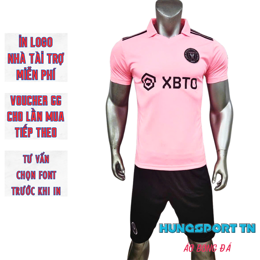 Quần áo bóng đá, đồ đá banh in tên, thun lạnh, inter miami messi hồng,in lẻ , in đội, in logo miễn phí HUNGSPORT TN