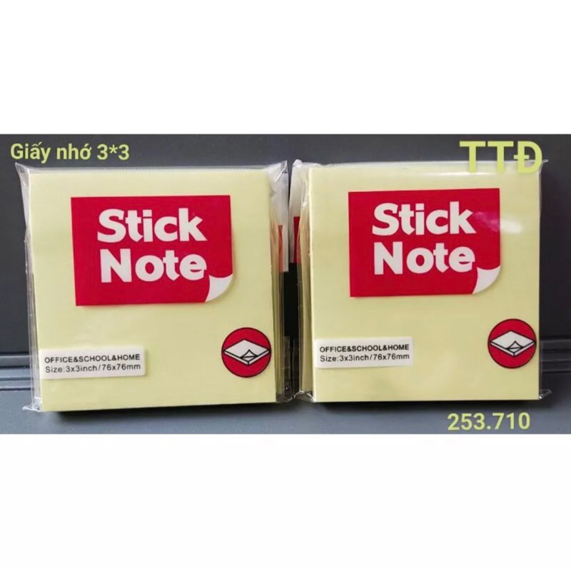 Giấy nhớ 3*3 màu vàng (giấy note wintex)